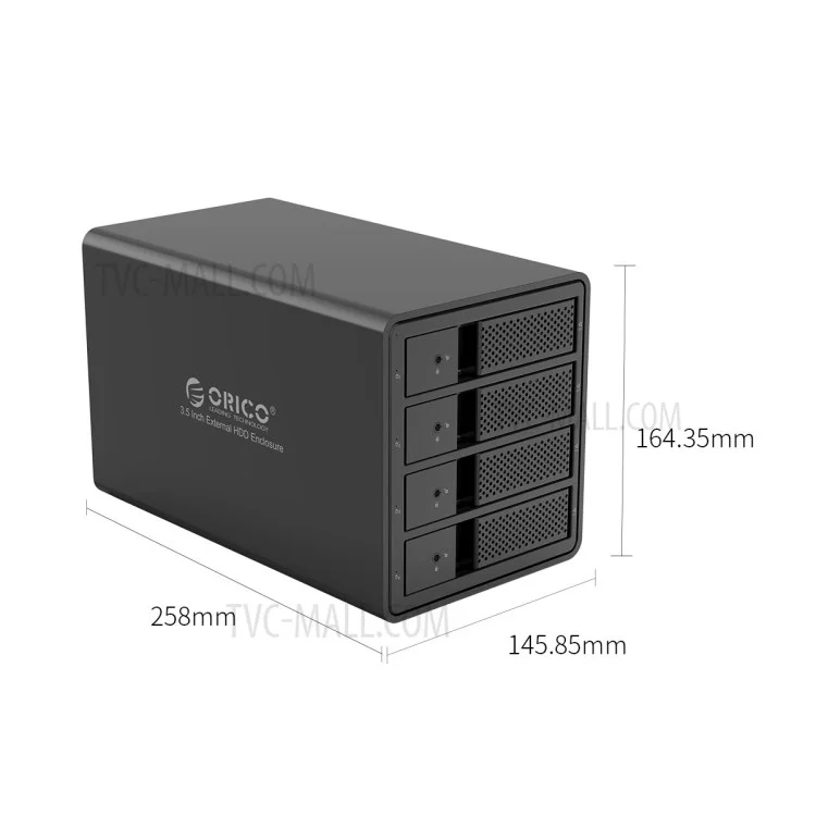 ORICO 9548RU3-BK 4 Bay 3.5 inch HDD Docking Station USB3.0 to SATA Aluminum Alloy HDD Enclosure Case - US Plug