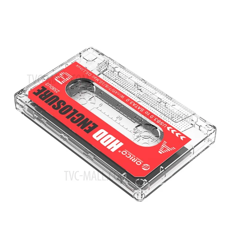 ORICO 2580U3 Tape-shaped 2.5-Inch USB3.0 Portable Enclosure 5Gbps Support Windows / Mac OS / Linux - Red