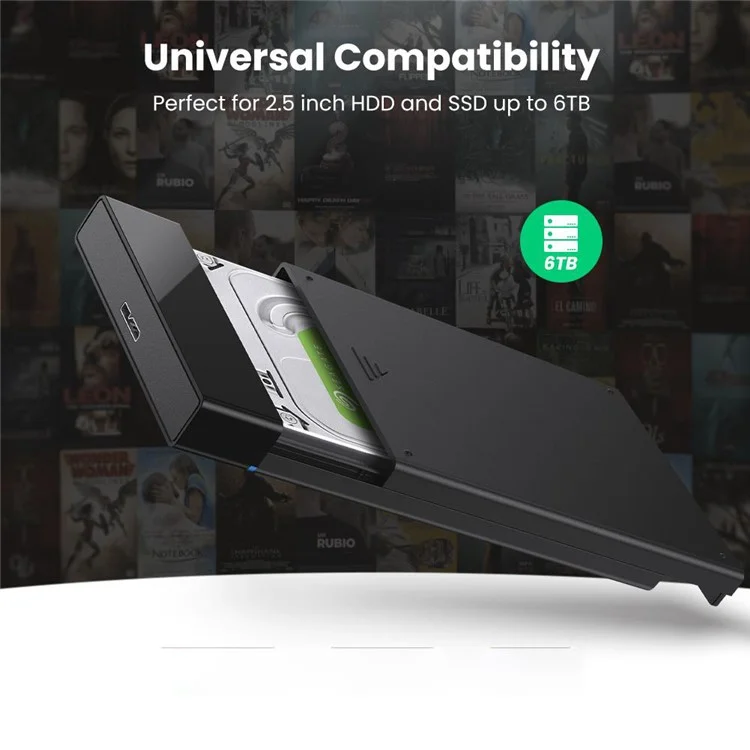 UGREEN 70498 Custodia Disco Rigido USB-C 2.5 Pollici SATA III Esterno SSD HDD Custodia per Disco
