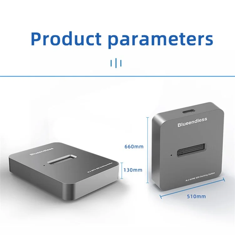 Blueendlessless SD02 Externe Dalle Dure Disque Dur Dock Type-C Dock Station M.2 SATA NVME HDD SSD Case Station D'amarrage