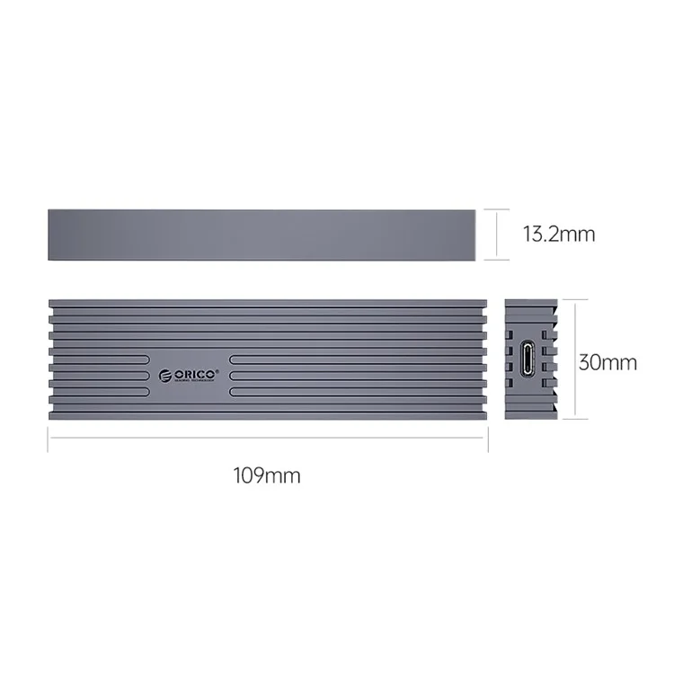 ORICO M232C3-G2 10Gbps High Speed M.2 NVMe SSD Case External Hard Drive Enclosure Case, Support Up to 4TB - Grey