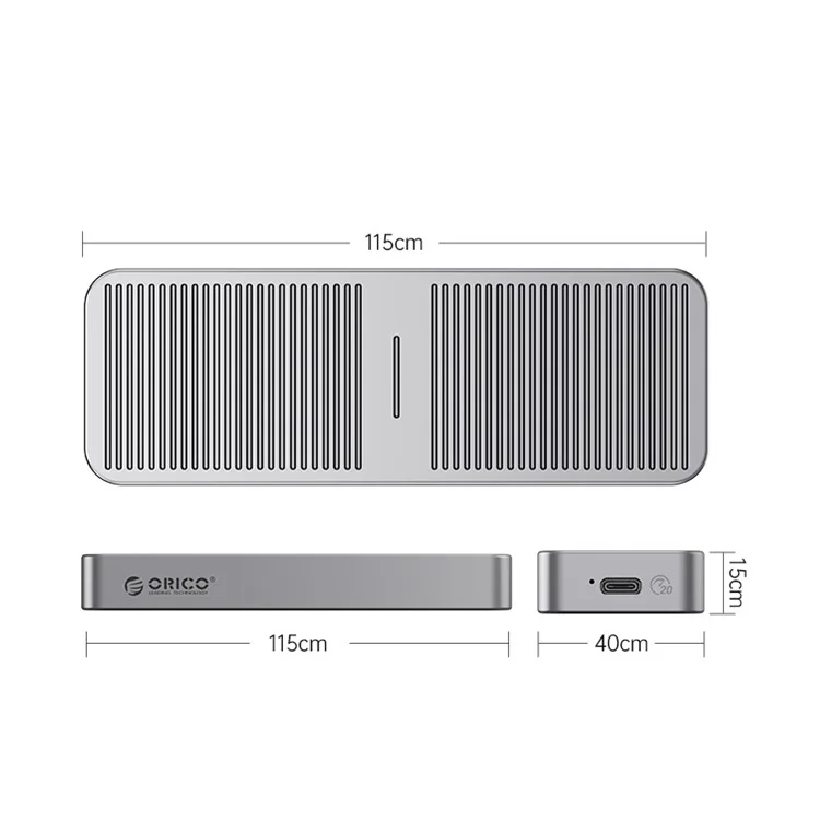 ORICO M223C3-G4 20Gbps M.2 NVMe SSD Case External Hard Drive Enclosure Case, USB3.2 Gen2*2 Type-C Output - Cinza