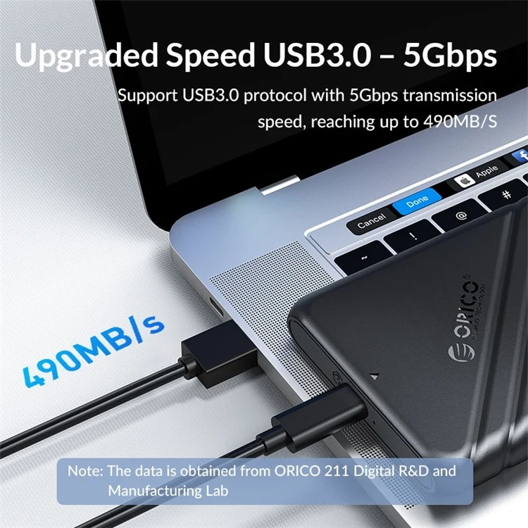 ORICO 25PW1-U3 5Gbps Trasmissione Micro-B 2.5" Unità Esterna HDD Enclosure SATA HDD SSD Hard Drive Enclosure Supporta 6TB - Nero