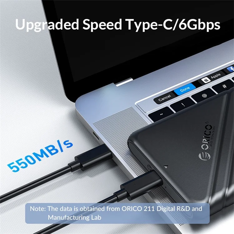 ORICO 25PW1-C3 Type-C 2.5" External Storage HDD Enclosure SATA 6Gbps HDD SSD Hard Drive Enclosure Support 6TB for PS4 / PC / Laptop / Router / TV - Preto