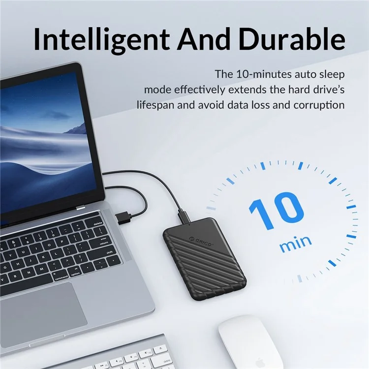 ORICO 25PW1-C3 Type-C 2.5" External Storage HDD Enclosure SATA 6Gbps HDD SSD Hard Drive Enclosure Support 6TB for PS4 / PC / Laptop / Router / TV - Preto