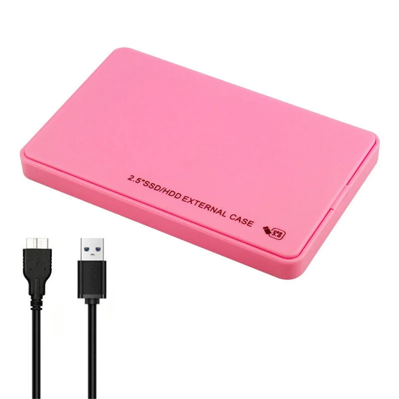 U25 2.5 inch SSD USB3.0 External Hard Drive Enclosure Hard Disk Box Compatible with 2.5-inch SATA Hard Disk - Red