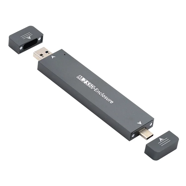 Uc-057-2280 mm Combo Tipo-c + USB3.0 a NVME M-key M.2 NGFF SATA SSD PCBA Case 2280 / 2242 / Chipset de 2230 mm RTL9210B