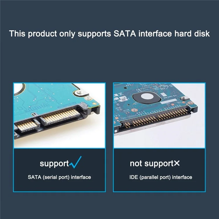 Gabinete de Disco Rígido Externo de 2,5 '' USB 3.0 Para SATA Disco Rígido em Disco Rígido Para Mac OS e Windows, Suportando Max 6 tb - Preto Transparente