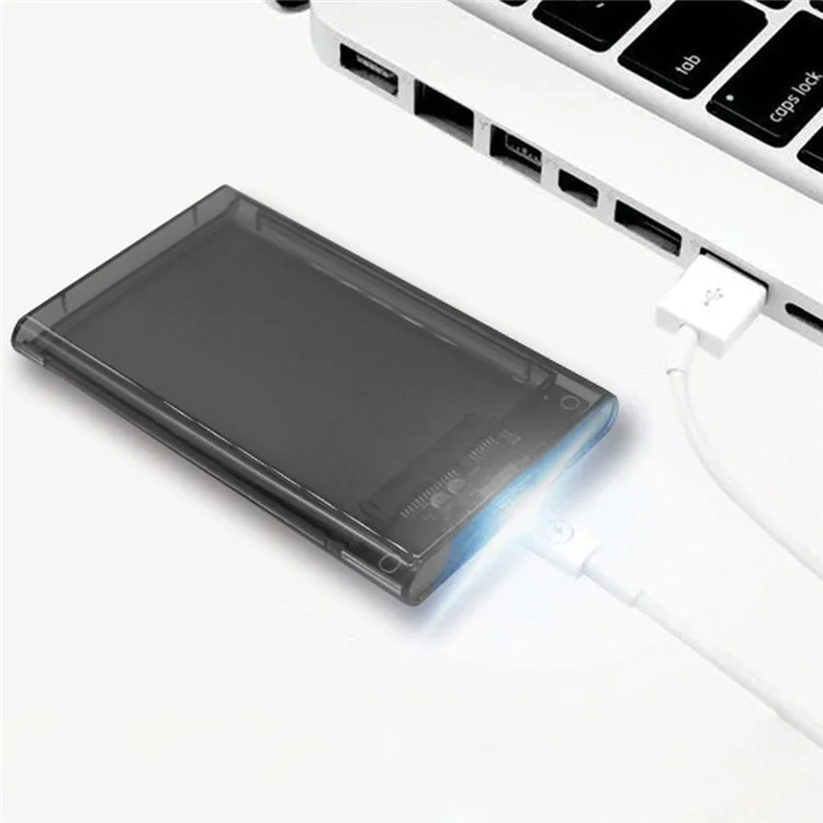 USB 3.1 à SATA 2,5 '' Boîtier de Disque Dur Externe HDD Pour Mac OS et Windows, Prenant en Charge Max 6TB - Noir Transparent