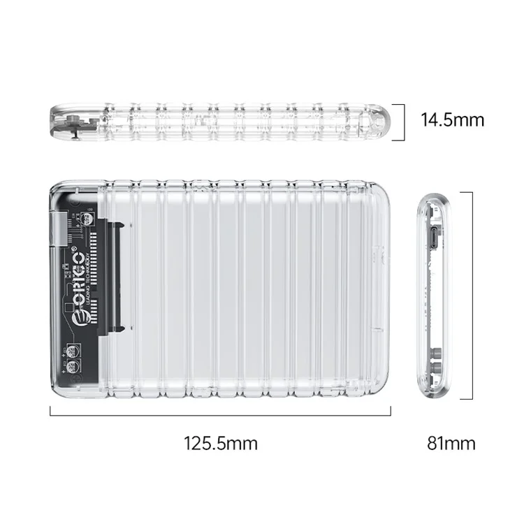 ORICO-2139C3 2.5" USB3.0 External Storage HDD Enclosure Transparent 6Gbps High Speed HDD SSD Hard Drive Enclosure