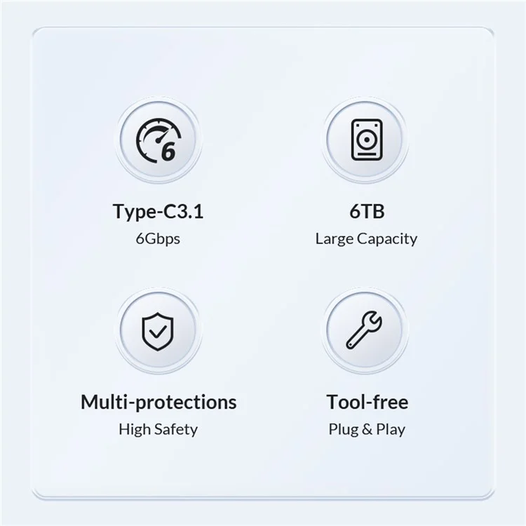 ORICO-2139C3 2.5" USB3.0 External Storage HDD Enclosure Transparent 6Gbps High Speed HDD SSD Hard Drive Enclosure