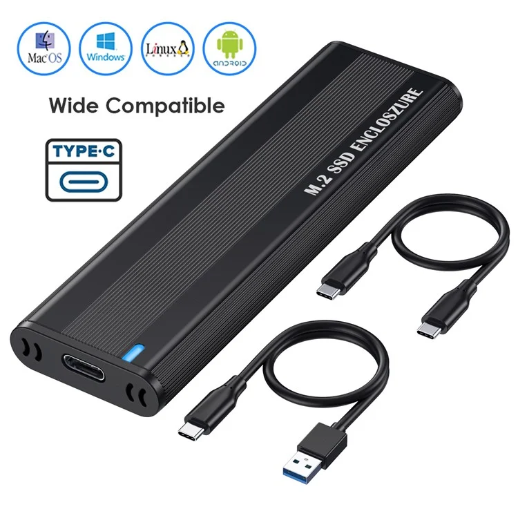 UC-145 USB 3.0 Tipo-c Para NVME M-key M.2 NGFF SATA SSD Case PCBA Externo Gabinete RTL9210B Chipset