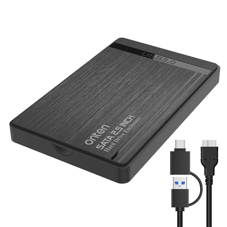 Boîtier de disque dur externe ONTEN UHD1 2,5 pouces avec câble 2-en-1 USB3.0 SATA Boîtier de disque dur 2,5 pouces
