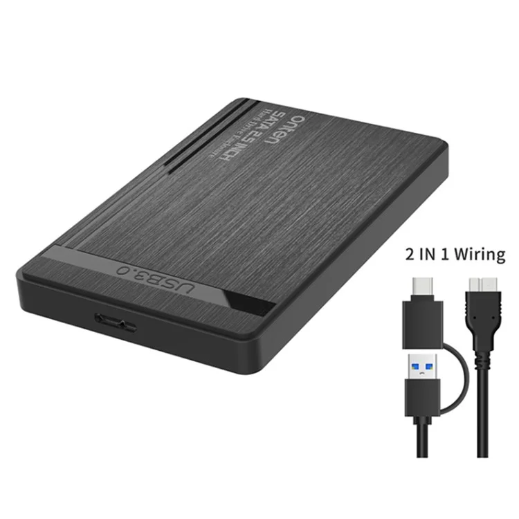 Boîtier de disque dur externe ONTEN UHD1 2,5 pouces avec câble 2-en-1 USB3.0 SATA Boîtier de disque dur 2,5 pouces