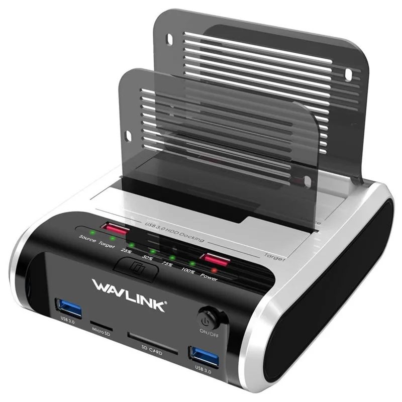 WAVLINK ST336A Dual Bay External Hard Drive Docking Station 2.5  / 3.5 inch SATA HDD with Offline Clone Function - AU Plug