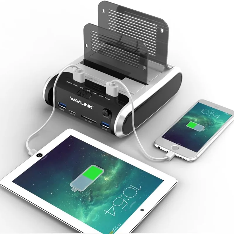 WAVLINK ST336A Dual Bay External Hard Drive Docking Station 2.5  / 3.5 inch SATA HDD with Offline Clone Function - AU Plug