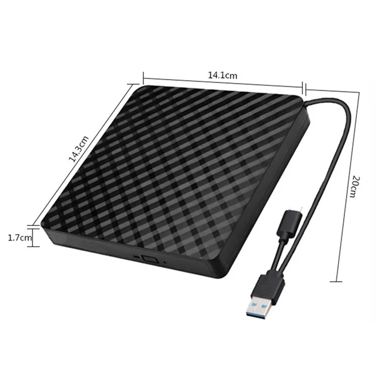 BT699 Portable Slim Disc Player CD Reader USB / Type-C External Optical Drive Case Laptop DVD Burner