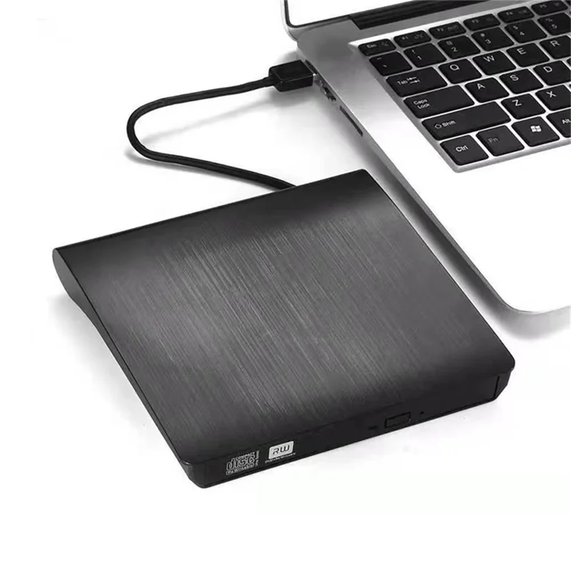 663 USB3.0 Computer Laptop External Optical Drive Burner Brushed High Speed CD DVD Burner - Black+White
