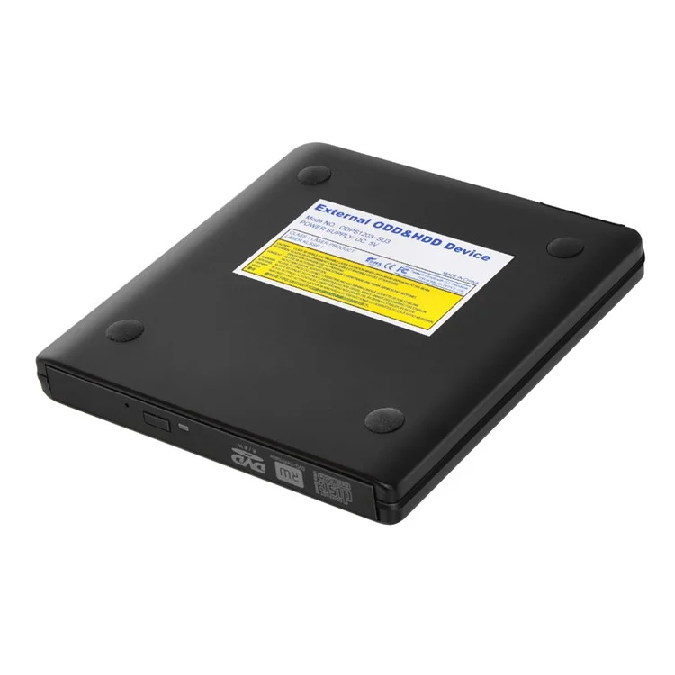 ODP1203S Lettore ottico esterno portatile USB3.0 Slim Custodia in lega di alluminio 8X Registratore DVD mobile - Nero