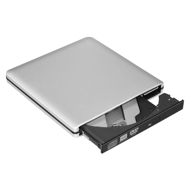 ODP1203S Portable Slim USB3.0 External Optical Drive Aluminum Alloy Case 8X Mobile DVD Recorder Burner - Silver