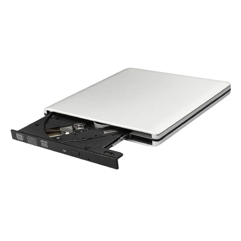 ODP1203S Portable Slim USB3.0 External Optical Drive Aluminum Alloy Case 8X Mobile DVD Recorder Burner - Silver