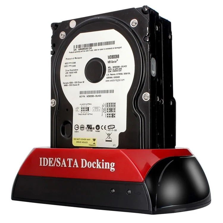 575D Laptop Computer Mobile Hard Disk Box USB Hard Disk Holder 2.5 / 3.5inch SATA IDE HDD Base - US Plug