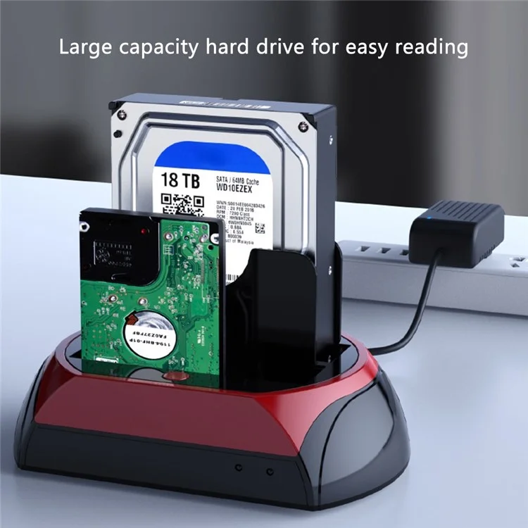 575D Laptop Computer Mobile Hard Disk Box USB Hard Disk Holder 2.5 / 3.5inch SATA IDE HDD Base - US Plug
