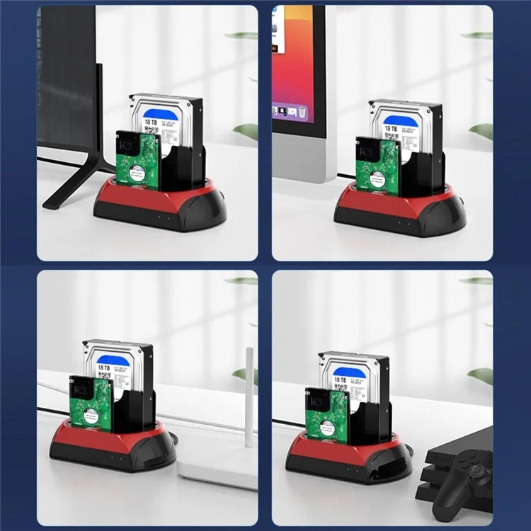 575D Laptop Computer Mobile Hard Disk Box USB Hard Disk Holder 2.5 / 3.5inch SATA IDE HDD Base - US Plug