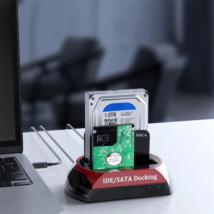 575D Laptop Computer Mobile Hard Disk Box USB Hard Disk Holder 2.5 / 3.5inch SATA IDE HDD Base - US Plug