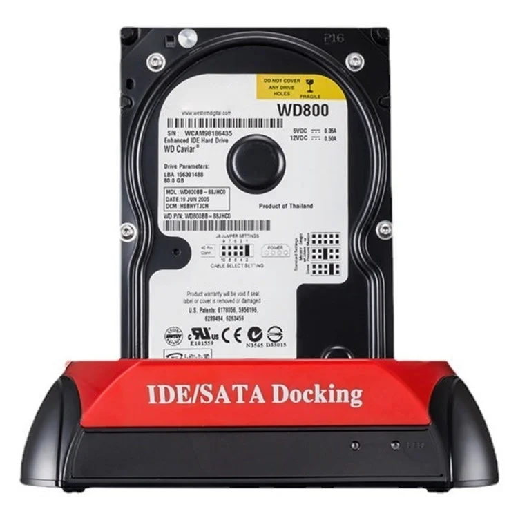 575D Laptop Computer Mobile Hard Disk Box USB Hard Disk Holder 2.5 / 3.5inch SATA IDE HDD Base - US Plug