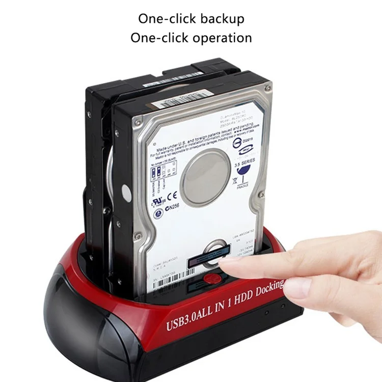 575D Laptop Computer Mobile Hard Disk Box USB Hard Disk Holder 2.5 / 3.5inch SATA IDE HDD Base - US Plug