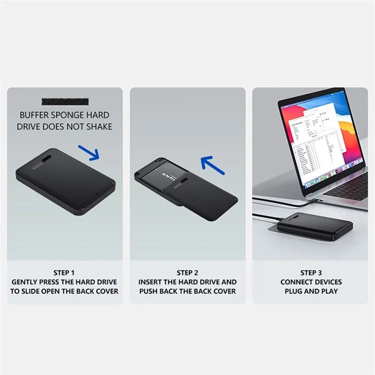 H8 2.5-inch SATA Mechanical Solid-State SSD Hard Drive Box for Windows / Mac / Linux