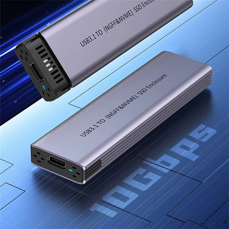 S186 USB3.1 10Gbps SATA SSD Case Aluminum Alloy NVME M.2 Computer External Hard Drive Enclosure