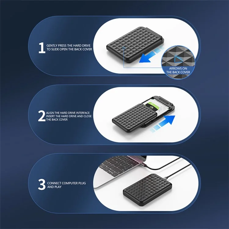 Внешний жесткий диск YC-TS6 для 2,5-дюймового SATA SSD с кабелем USB Type-C 3.1