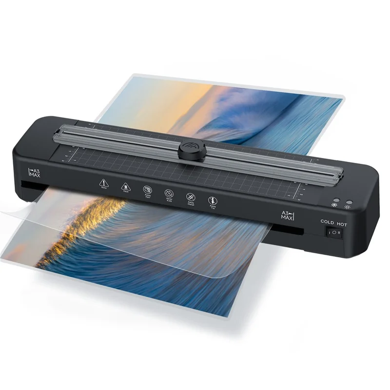 FANGNUO FNL011 Plastifieuse pour Photos A3 A4 A5 A6 Machine de Laminage à Chaud et à Froid avec Bouton ABS - Prise Européenne