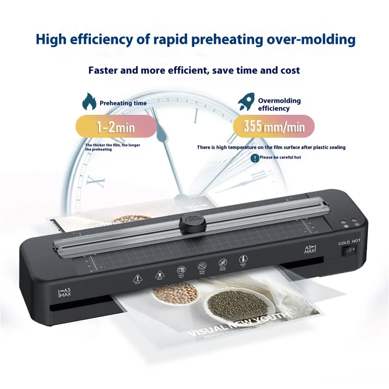 FANGNUO FNL011 Photo Laminator A3 A4 A5 A6 Hot Cold Laminating Machine with ABS Button - US Plug