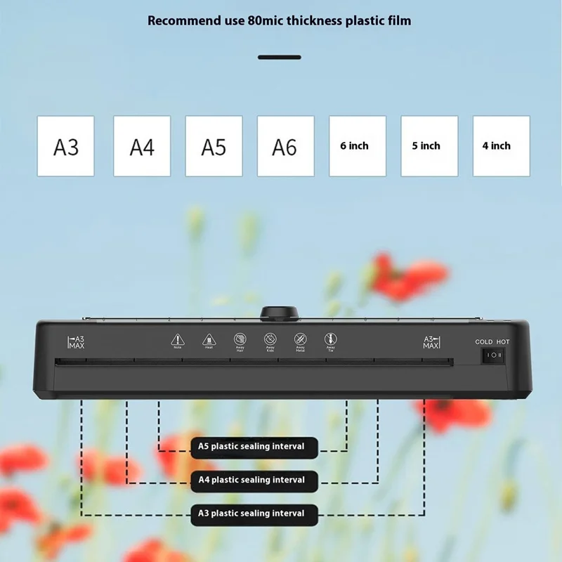 FANGNUO FNL011 Photo Laminator A3 A4 A5 A6 Hot Cold Laminating Machine with ABS Button - US Plug