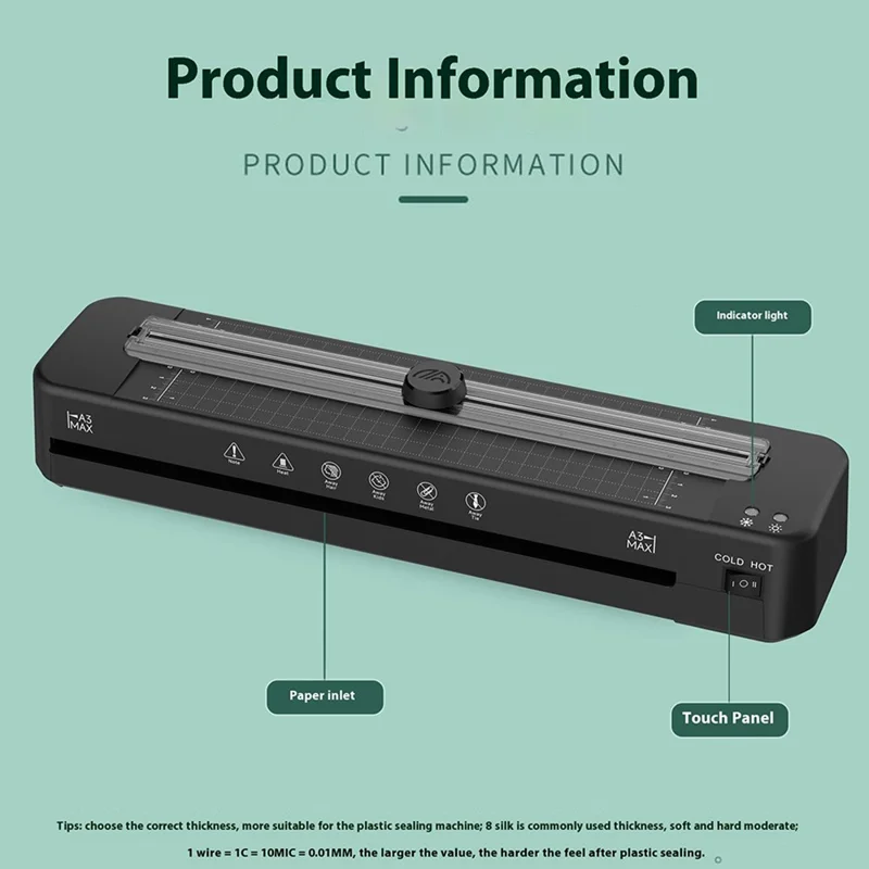 FANGNUO FNL011 Photo Laminator A3 A4 A5 A6 Hot Cold Laminating Machine with ABS Button - US Plug
