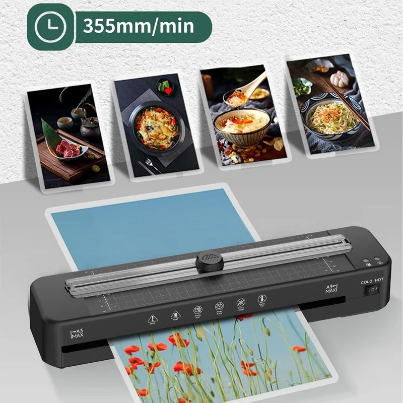 FANGNUO FNL011 Photo Laminator A3 A4 A5 A6 Hot Cold Laminating Machine with ABS Button - US Plug