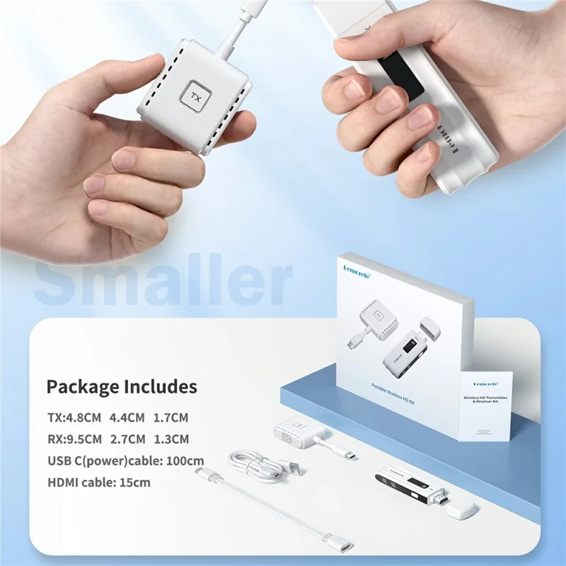 LEMORELE P300 Wireless HD Transmitter / Receiver Adapter HDTV Video Streaming System Support 1080P