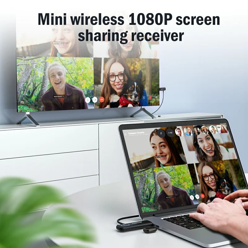 LEMORELE G57 50m Range HDTV Wireless Same-Frequency Transmitter 1080P 2.4GHz / 5GHz WiFi Screen Mirroring Device For Meetings Teaching Home