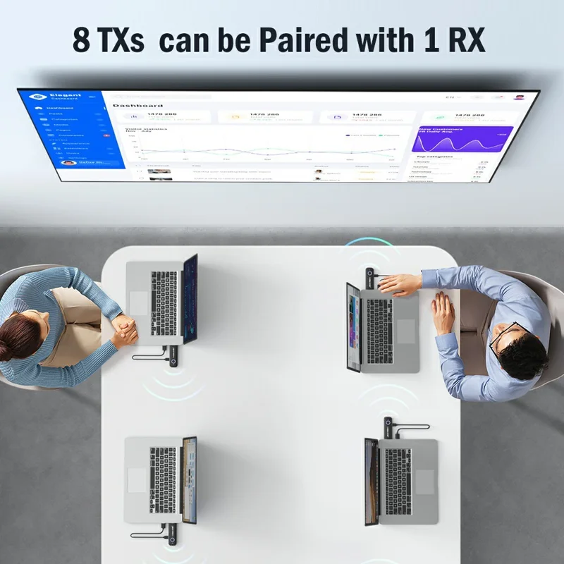 LEMORELE G57 50m Range HDTV Wireless Same-Frequency Transmitter 1080P 2.4GHz / 5GHz WiFi Screen Mirroring Device For Meetings Teaching Home