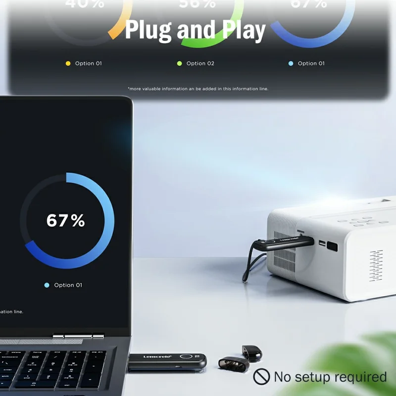 LEMORELE G57 50m Range HDTV Wireless Same-Frequency Transmitter 1080P 2.4GHz / 5GHz WiFi Screen Mirroring Device For Meetings Teaching Home