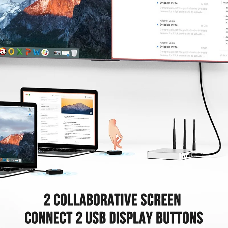 LEMORELE K12U Wireless Display Adapter 4K HD Screen Mirroring Transmitter and Receiver Kit