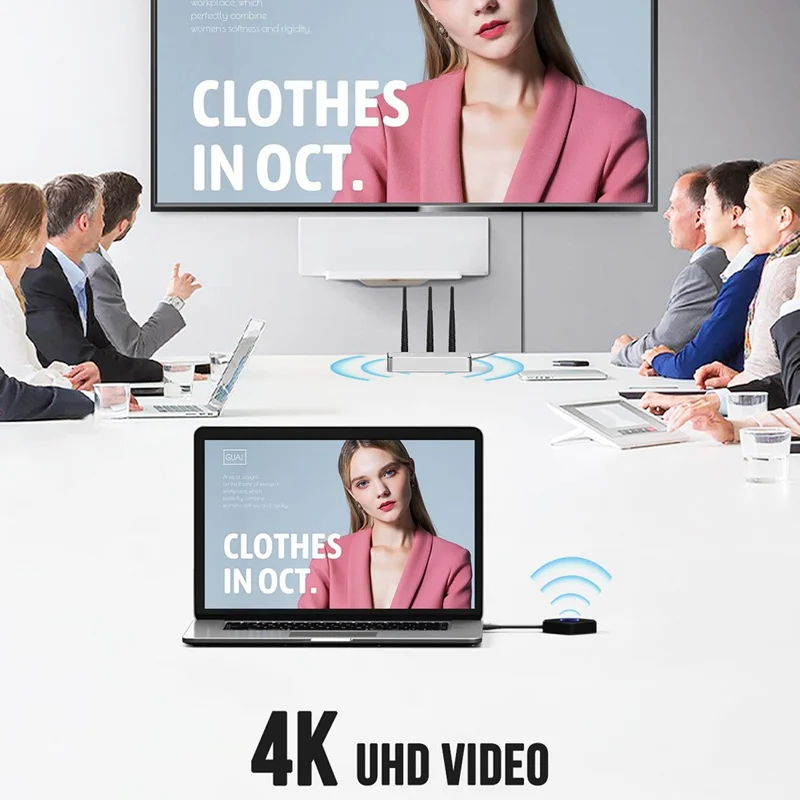 LEMORELE K12U Wireless Display Adapter 4K HD Screen Mirroring Transmitter and Receiver Kit