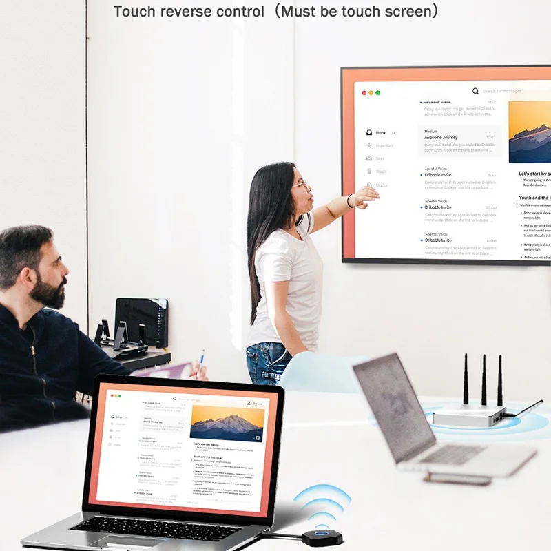 LEMORELE K12U Wireless Display Adapter 4K HD Screen Mirroring Transmitter and Receiver Kit