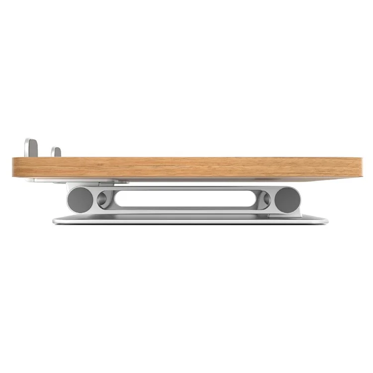 AP-2DM Wooden Metal Combine el Soporte de Tableta de Escritorio Plegable Soporte Portátiles Portátiles Soporte de 108 Grados Ajustables
