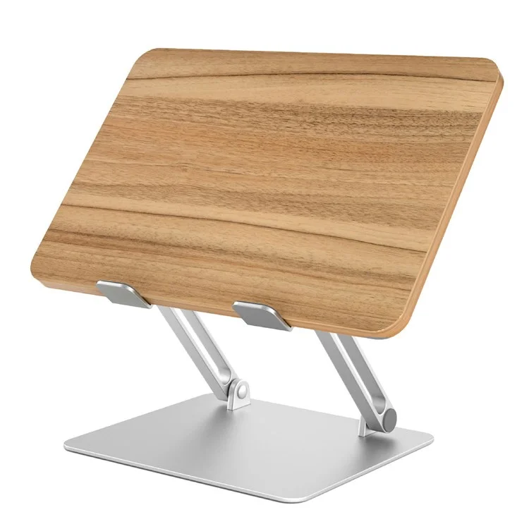AP-2DM Wooden Metal Combine el Soporte de Tableta de Escritorio Plegable Soporte Portátiles Portátiles Soporte de 108 Grados Ajustables