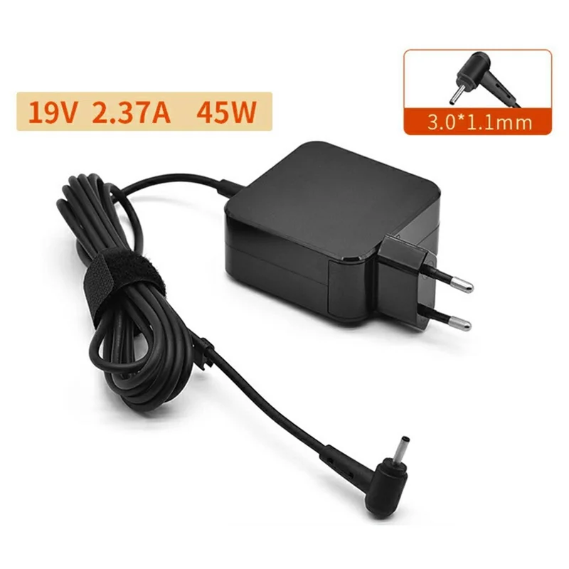 For ASUS Laptop Charger 45W 19V 2.37A Power Adapter, 3.0x1.1mm Connector - EU Plug