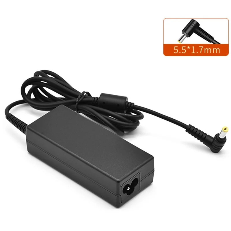 For Acer Laptop Power Adapter 65W 19V 3.42A Round Tip Charger, 5.5x1.7mm Connector - US Plug